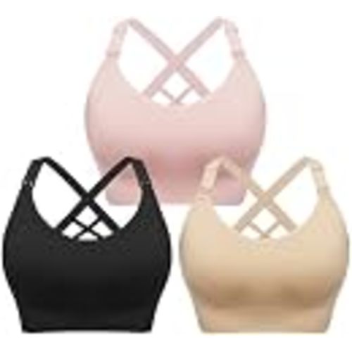 Angelhood Nursing Bras for Breastfeeding, Seamless Nursing Sports Bra Support Yoga Maternity Bras Pregnancy Sleep Bralette