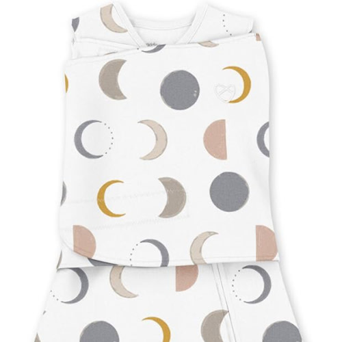 Ingenuity Arms Free Transitional Swaddle, Size 3-6 Months, 14-18 Pounds, Arms Swaddled in or Out, 1.0 TOG - Luna