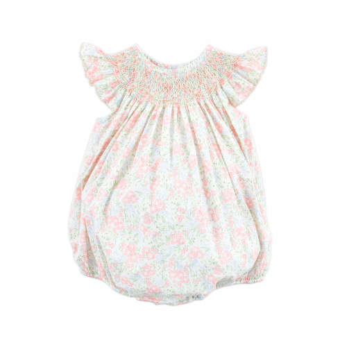 Vintage Garden Pink Smocked Angel Sleeve Bubble