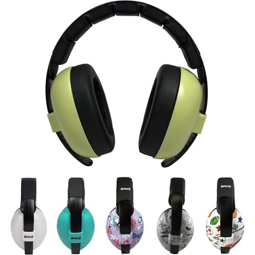 Baby Banz Earmuffs Infant Hearing Protection – Ages 0-2+ Years – THE BEST EARMUFFS FOR BABIES & TODDLERS – Industry Leading Noise Reduction Rating – Soft & Comfortable – Baby Ear Protection Leaf Green