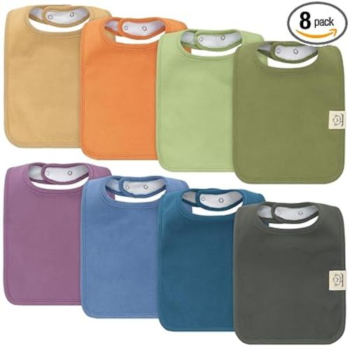 KeaBabies 8-Pack Organic Baby Bibs for Boys, Girls - Super Absorbent Cotton Drool Bibs for Baby Girl & Boy, Teething Toddler, Drooling Newborn, Ultra Soft & Machine Washable (Cruise)