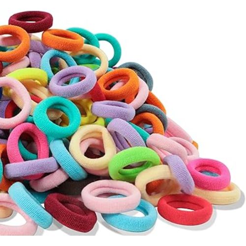 WillingTee Baby Hair Ties,300PCS Nylon Toddler Hair Ties for Girls, Kids Seamless Hair Bands, Girls Elastic Ponytail Holders,Multicolor