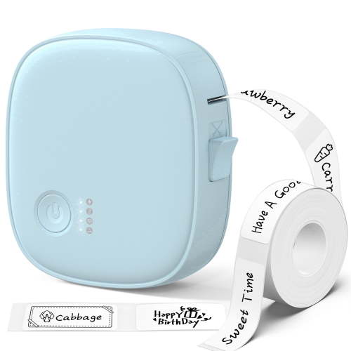 Blozor Mini Label Maker AH-P05 Portable Inkless Bluetooth Small Label Printer Wireless Thermal Label Maker with Tape for Home, Office, Kitchen, School , Storage (Blue)
