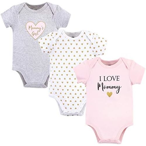 Hudson Baby baby-girls Cotton Bodysuits 3-pack