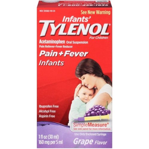 Tylenol Infants' Pain + Fever Oral Suspension Grape Flavor - 1 oz, Pack of 3