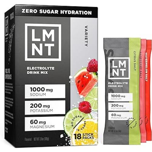 LMNT Zero Sugar Electrolytes - Variety Pack Bundle | Drink Mix | 18-Count
