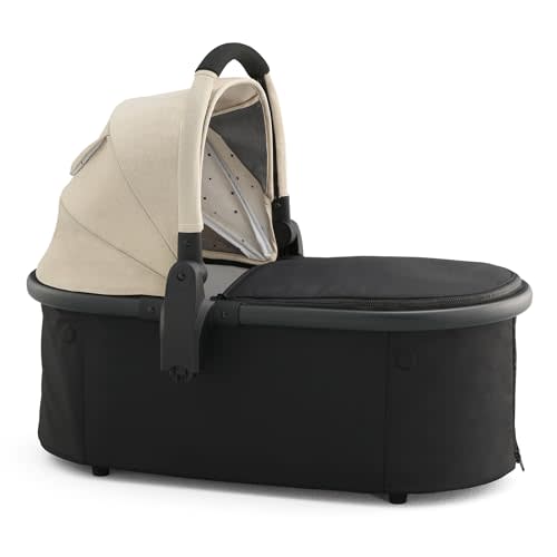 Mockingbird Bassinet - Compatible Single and Single-to-Double Strollers - Newborn Lie-Flat and Overnight Sleep Solution - Mattress, Sheet Included - Oat