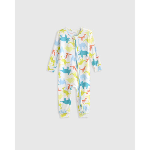 Quince BABY Bamboo One Piece Pajama in Colorful Dinos