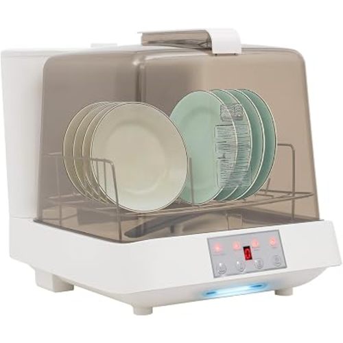 Portable Countertop Dishwasher, Automatic Dishwashing w/6 Programs & 1.59 Gal Water Tank，3 Washing Programs 360° Rotating Spray for Apartments, Dorms, RVs 149℉ High Temp& Air-Dry Function