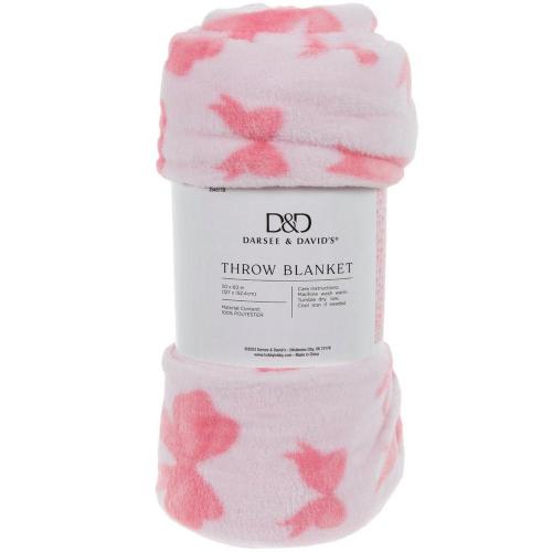 Pink Bows Throw Blanket
