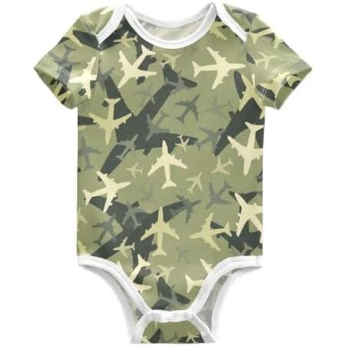 Ollabaky Unisex Baby Bodysuits Short Sleeve Cotton Baby Clothes for Girls 0-24 Months