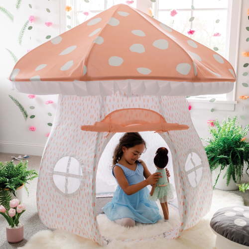 MindWare Oh So Fun! Mushroom Playhouse - 61.5" Tall x 32.5" Diameter Tent - Ages 3+