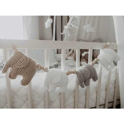 Handmade Crochet Elephant Baby Mobile: Boho Nursery Decor