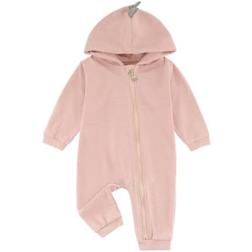 Baby Jumpsuit Hoodie Romper Zipper Long Sleeve One Piece Outfits Warm Clothes for Boy Girl 0-24 Months