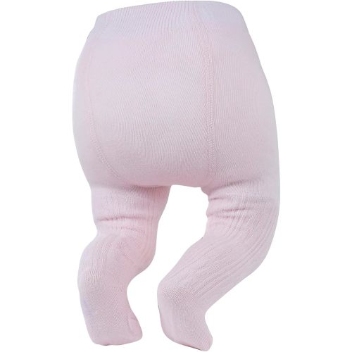 Zando Opaque Cotton Tights for Baby Girls, Infants & Toddlers, Cozy Winter Leggings with Cable Knit Design, Size 0-3M to 6-7T