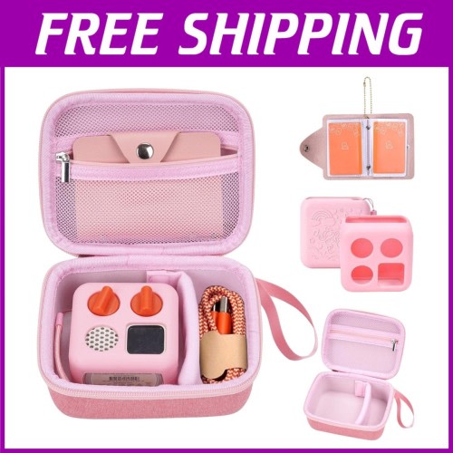 Yoto Mini Player Travel Bundle with Silicone Case - Pink-=