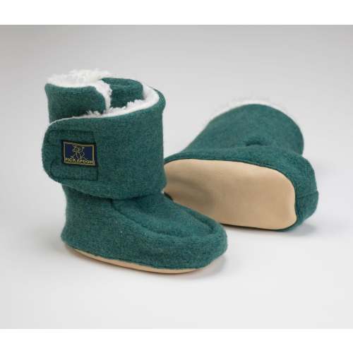 Pickapooh - Organic Boiled Wool - Cotton Sherpa Lined - Baby Booties – Nature's Wild Child