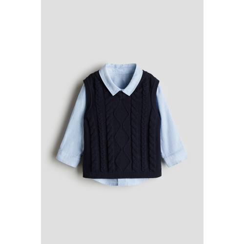 2-PIECE SHIRT AND SWEATER VEST SET