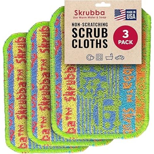 Wet-It Skrubba Non-Scratch Scouring Pad – European Scrubby Sponge for Kitchen, Dishes, Pots, Pans, Glass & Cookware – Durable Reusable Pad with RV Camper Design