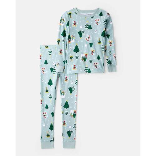 Kid Disney© Mickey Mouse 100% Cotton Long-Sleeve Snug Fit 2-Piece Pajamas - Blue - Carter's | Carter's