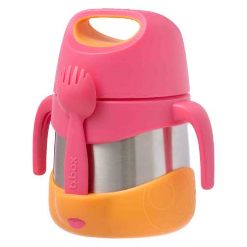 Insulated Food Jar Strawberry Shake - 335ml Pink Insulated Food Container | b.box AU