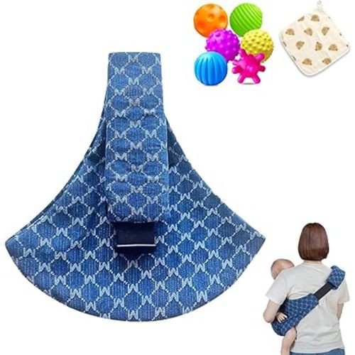 Breathable Cotton Baby Sling Carrier, Adjustable Hip Seat