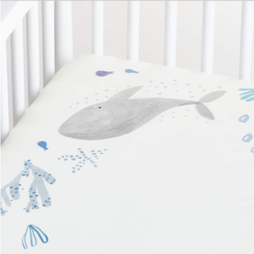 Stay Cool Sea Organic Cotton Baby Crib Fitted Sheet