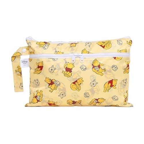 Bumkins Disney Waterproof Wet Dry Clutch Bag for Baby, Travel, Swim Suit, Cloth Diapers, Pump Parts, Pool, Gym Clothes, Toiletry, Hook to Stroller, Daycare, Packing Pouch, Zip Bag, Winnie the Pooh