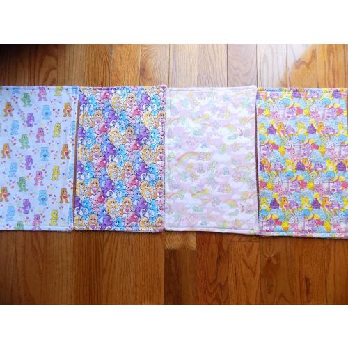 Set of 4 Care Bear Burp Cloths
