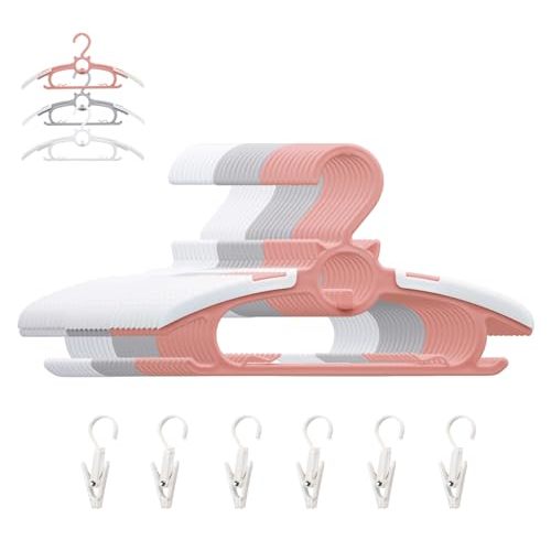 Gencuoir Baby Nursery Closet Hangers, Ultra Thin Non-Slip and Extendable Laundry Infant Pant Hanger for Newborn Clothes 30pcs 11"-14'' Adjustable Children Coat Hanger for Girl Boy Toddler Kids Child C