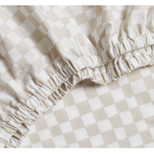 Venice Natural Taupe 100% Organic Cotton Baby Crib Fitted Sheet by Leanne Ford