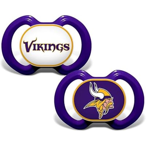 BabyFanatic Pacifier 2-Pack - NFL Minnesota Vikings - Officially Licensed League Gear