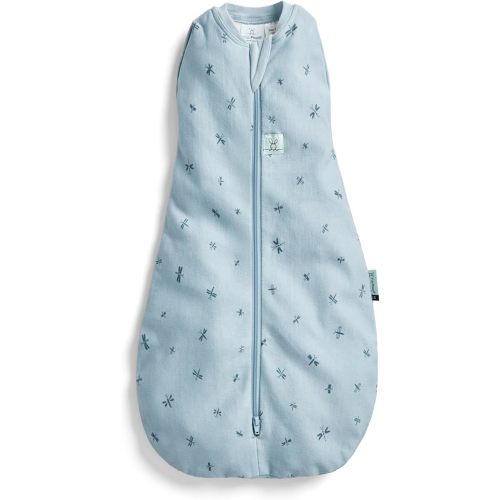 ergoPouch Cocoon Swaddle Sack 1.0 TOG - Baby Sleep Sack, Gentle Snug Fit Helps Calm Startle Reflex, Ideal for Arms In/Out Sleeping, Soft Breathable Fabric for Better Sleep (3-6 Months, Dragonflies)