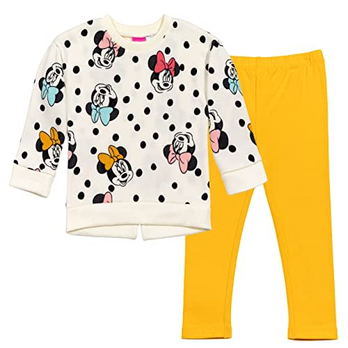 Disney Minnie Mouse Fleece Sweatshirt and Leggings Outfit Set Infant to Big Kid Sizes (12 Months - 14-16)
