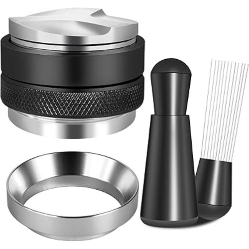 Reoszeank 54mm Espresso Accessories Kit, Coffee Distributor and Tamper Leveler, WDT Tool and Dosing Funnel Set Fits Breville 54 mm Espresso Machines and Portafilters