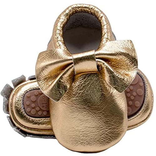 Leather Baby Moccasins Hard Soled Tassel Crib Toddler Shoes for Boys and Girls