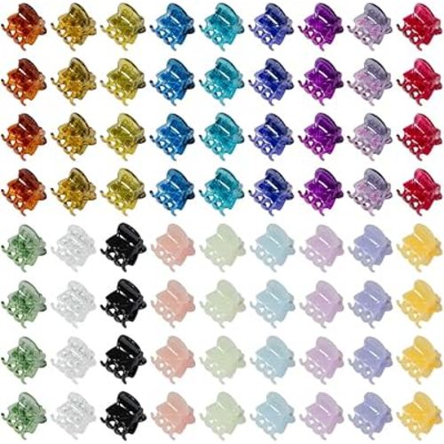 70 PCS Mini Hair Claw Clips， Bangs Strong Grip Multifunction Clamp Clips. (Multi-colored)