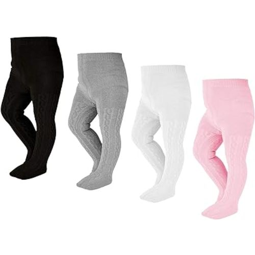 EPEIUS Baby Girl Tights Thick Cable Knit Leggings Stockings Cotton Pantyhose for Newborn Infant Toddler 3/4/5/6 Pack