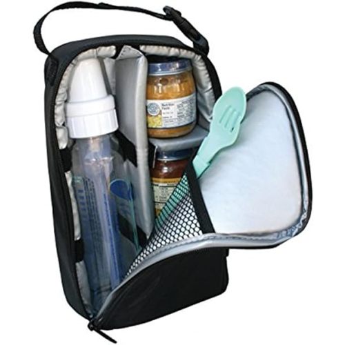 J.L. Childress Pack 'N Protect Cooler - Insulated Bag for Glass Baby Bottles & Food Containers - Dividers & Shelves - Insulated & Leak Proof Bottle Bag - Breastmilk Cooler Bag for Travel - Black