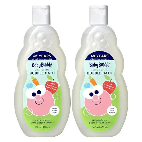 Mr. Bubble Baby Bubble Ultra Gentle Bubble Bath, Sweet Violet Clouds Scent, 16 oz., Pack of 2