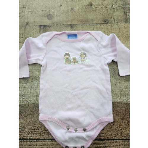 Vtg Y2K Precious Moments Bodysuit Pink Sz 0-6M EXCELLENT Condition