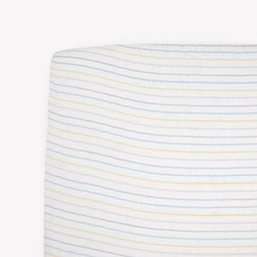 Little Unicorn Premium Crib Sheet | Breathable & Super-Soft Muslin Fabric (Unicorn Stripe)
