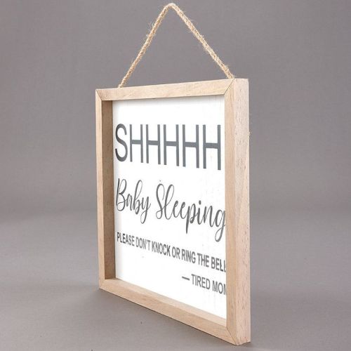 The Lakeside Collection Baby Nursery Decor - "Shh! Baby Sleeping" Wall Sign