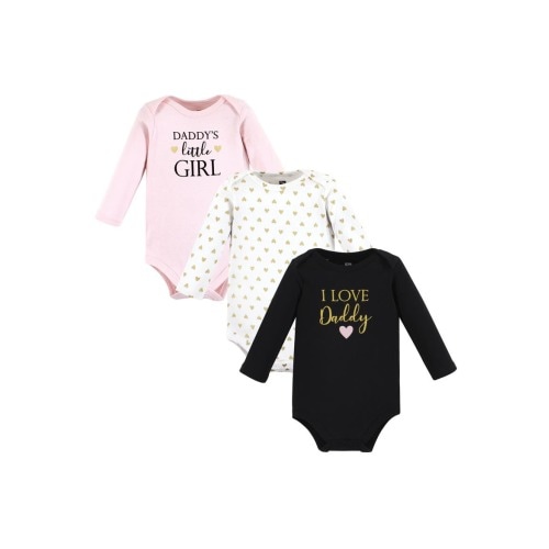 Little Soft Cotton Long-Sleeve One-Piece 3Pk