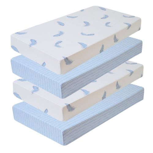 4-Pack Crib & Toddler Bed Sheets for Baby Girls and Boys, Fitted Mattress Sheets by Sweet Home Collection® - Feathers & Arrowhead