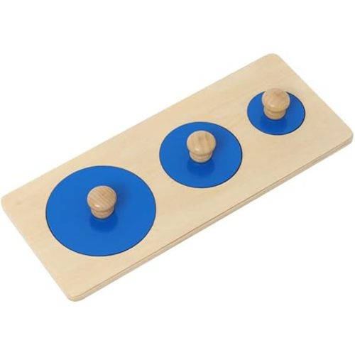 Thoth Montessori Multiple Circle Puzzle Board Knob Wooden Puzzle Geometric Shape Puzzle Early Education Material Sensorial Toy for Toddler Shape & Color Sorter (Multiple Circle)