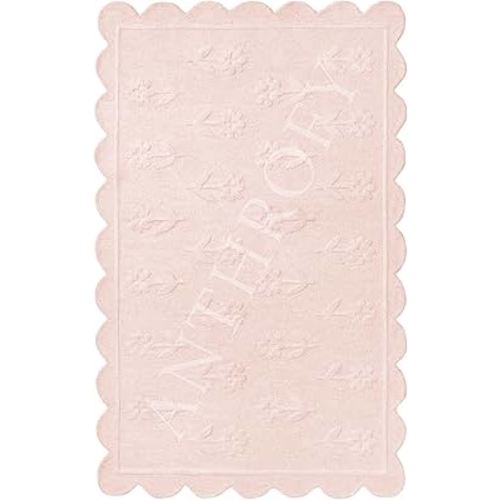 Jessa Scallop Floral Rug – 6' x 9' – Handmade Wool Area Rugs – Pink – Rugs for Living Room, Bedroom – Anti-Skid – Carpets with Non-Slip Natural Backing with 100% Cotton