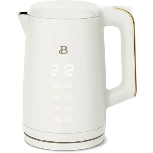 Beautiful 1.7-Liter Electric Kettle 1500 W with One-Touch Activation, White Icing by Drew Barrymore