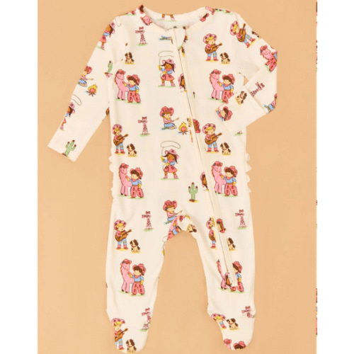 Vintage Cowgirl Ruffle Footie