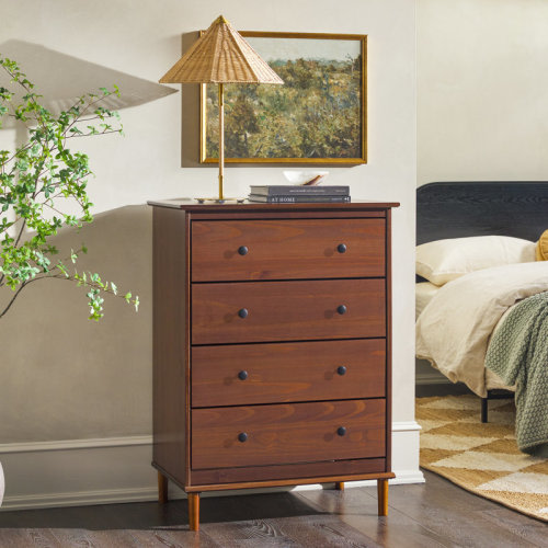 Wade Logan® Bhuneshwar Solid Wood 4-Drawer Dresser & Reviews | Wayfair